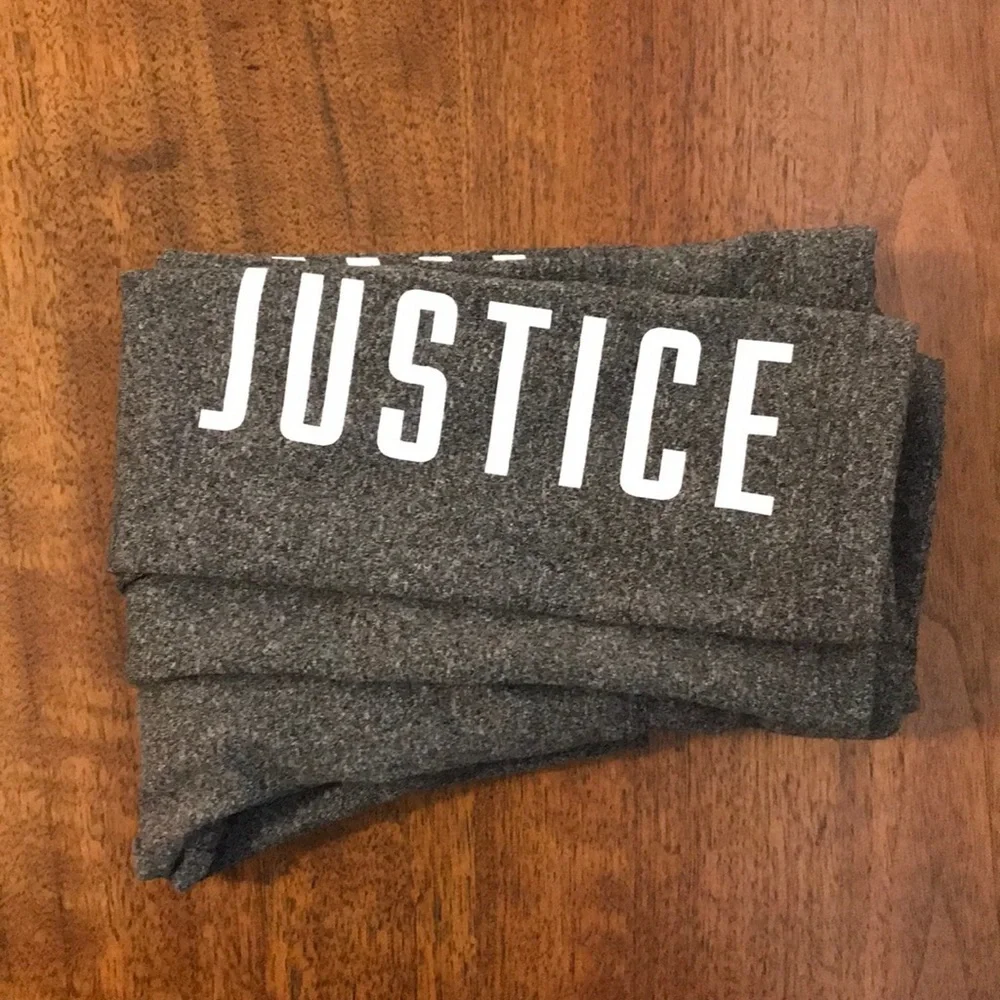 Girls Justice Gray with White Graphic Joggers
